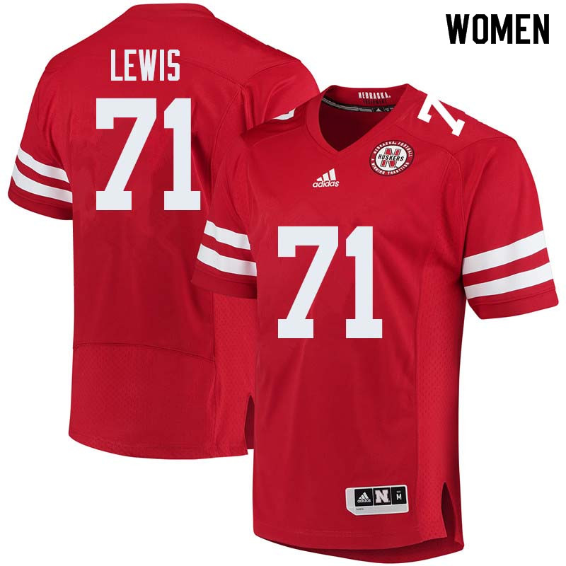 Women #71 Alex Lewis Nebraska Cornhuskers College Football Jerseys Sale-Red - Click Image to Close